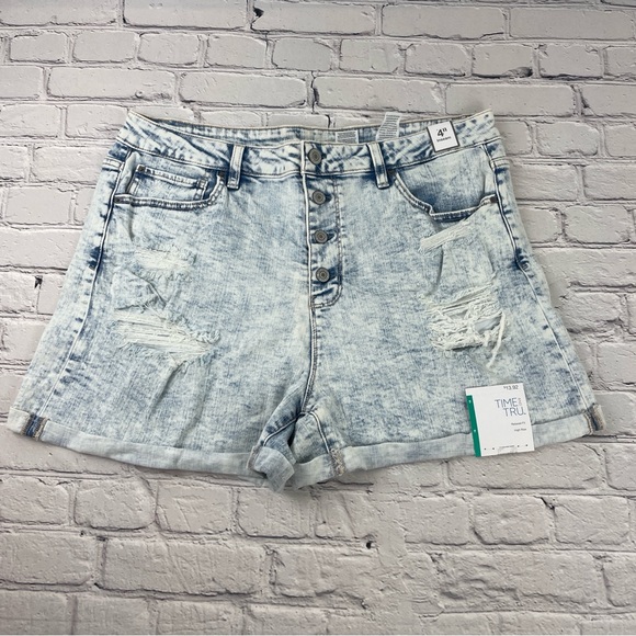 Time and Tru Women's Jean Shorts - Light Blue, Dark Blue, Camo Size 18 Bundle - Picture 2 of 10